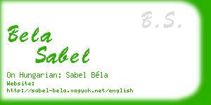 bela sabel business card